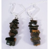 Серьги с Тигровым глазом Капель