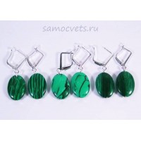 Серьги Малахит искусст. Амуре овал