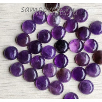 Кабошон круг из натурального аметиста 16*5 мм