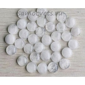 Кабошон круг из натурального горного хрусталя 16*5 мм