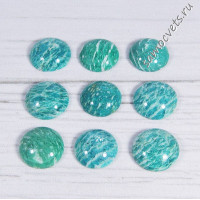 Кабошон круг из натурального амазонита 15*5 мм
