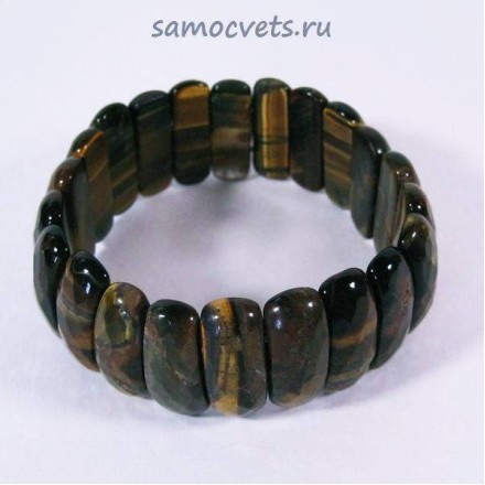 Браслет сегменты банан огран. - Тигровый глаз