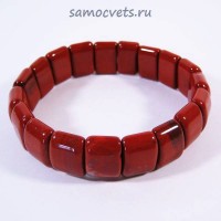 Яшмовый браслет тонкий "Алсу" Красная Яшма