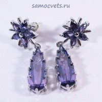 Гвоздики с Цирконом "Капель - 3" Фиолетовые