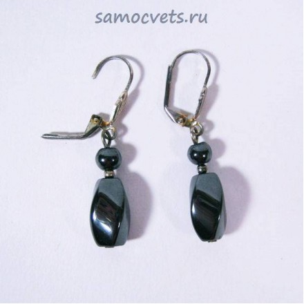 Серьги Гематит "Ифе"