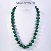 Бусы 45 см 12 мм - Малахит искусст.