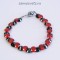 Комплект Циркон (бусы + браслет + серьги) - Чёрно - Красный